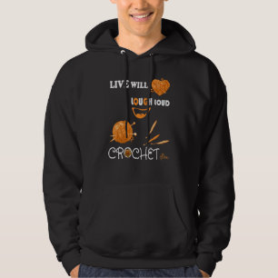 Sudadera Vive Bien Ríe Fuerte Teje con Ganchillo a Menudo