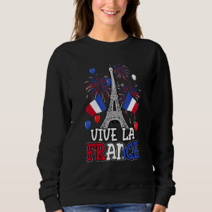 Sudadera Vive La France Torre Eiffel Día de la Bastilla Dec