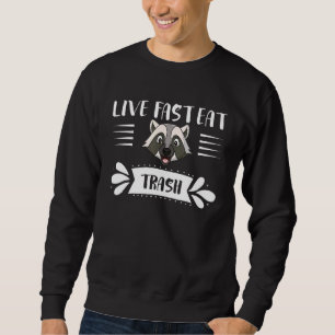 Sudadera vive rápido come basura mapache camping vintage