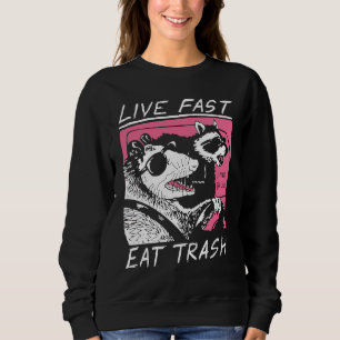 Sudadera Vive Rápido Come Basura Zarigüeya Gatos Callejeros