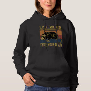 Sudadera Vive Rara Falsa Tu Muerte Opossum Gatos Feo Retro