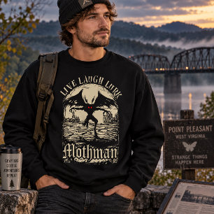 Sudadera Vive Ríe Acecha Humor de Mothman Críptido