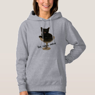 Sudadera Vive Ríe Miau - Gato Negro Divertido