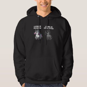 Sudadera Viviendo en Encinitas Unicornio Arcoíris Humor Cal