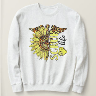Sudadera Viviendo La Vida De Scrub Enfermera De Leopardo De
