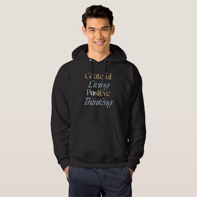 Sudadera Vivir con gratitud, Pensamiento Positivo (Anverso completo)