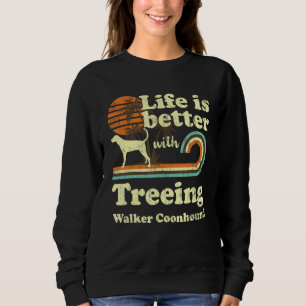 Sudadera Vivir Mejor Árbol Walker Coonhound Vintage Dog M