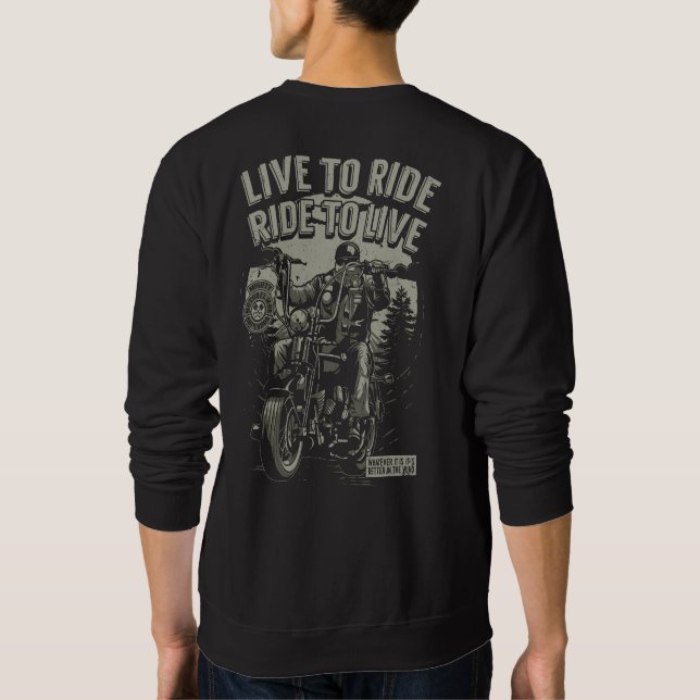 Sudadera Vivir Para Viajar En Viaje Al Chopper Biker De Bar (Reverso)