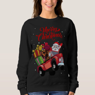 Sudadera Vizsla Con Santa Claus En Camión Rojo