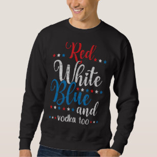 Sudadera Vodka Azul Blanco Rojo Bandera Estadounidense 4 de
