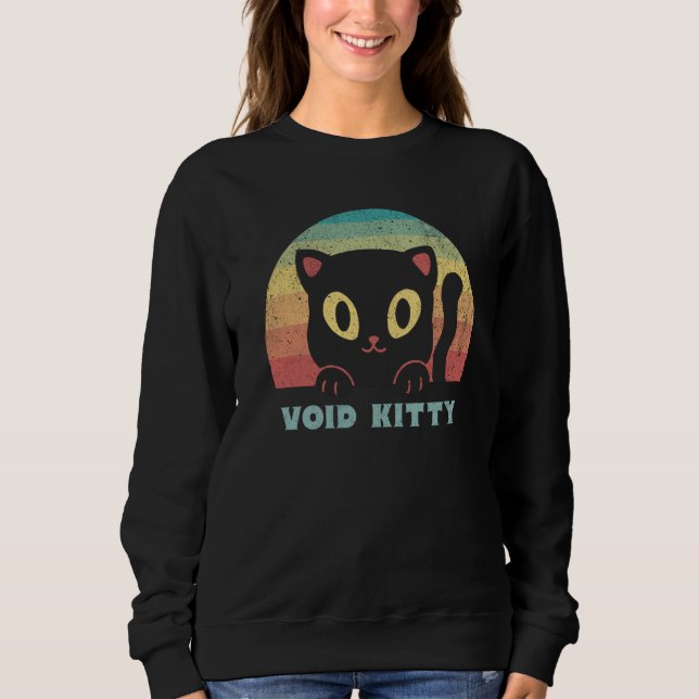 Sudadera Void Kitty Black Cat Familiar Rainbow Sunset Retro (Anverso)