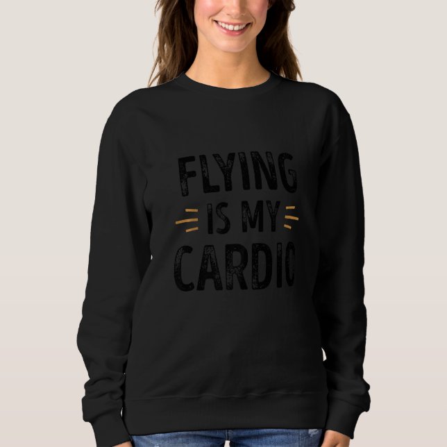 Sudadera Volar es mi gracioso retro cardio (Anverso)