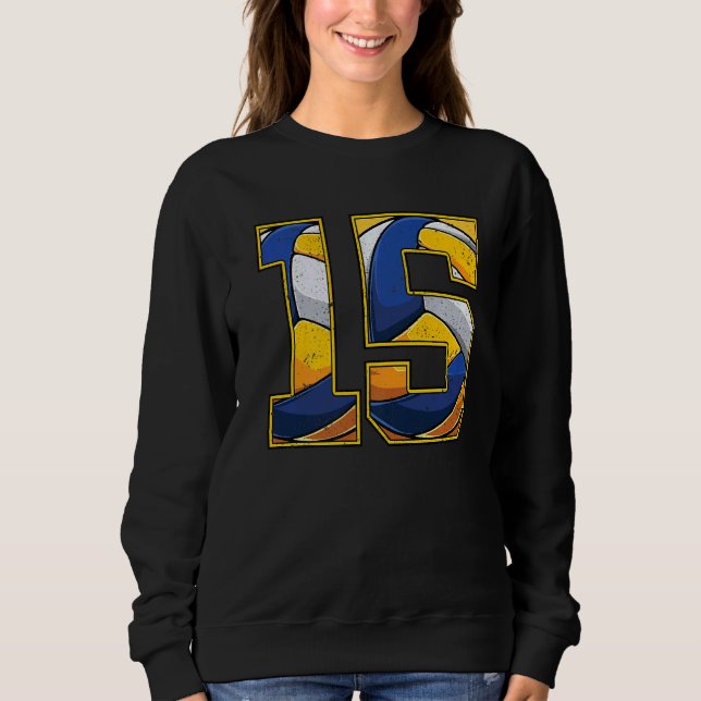 Sudadera Voleibol 15.º Chica de cumpleaños 15 años (Anverso)