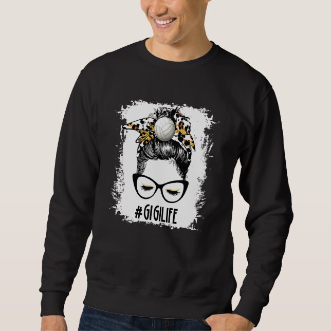 Sudadera Voleibol con sangre Gigi Messy Bun Game Day Madre (Anverso)
