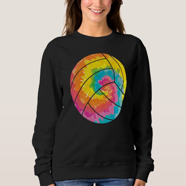 Sudadera Voleibol de hippie de arcoiris trippy con tinte de (Anverso)