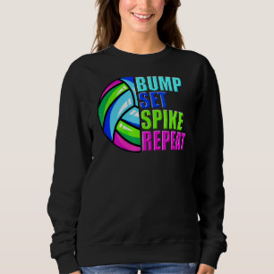 Sudadera Voleibol Diciendo Que El Chica Adolescente Golpe S