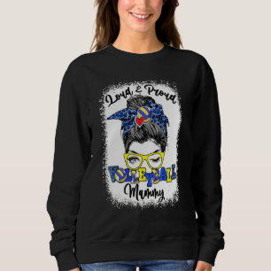 Sudadera Voleibol Orgullosa Y Fuerte Mamá Pelo Desordenado