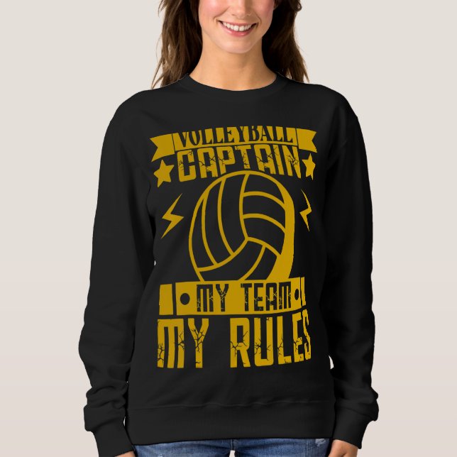 Sudadera Voleibol Para Hombres Y Mujeres Capitán Mi Equipo  (Anverso)