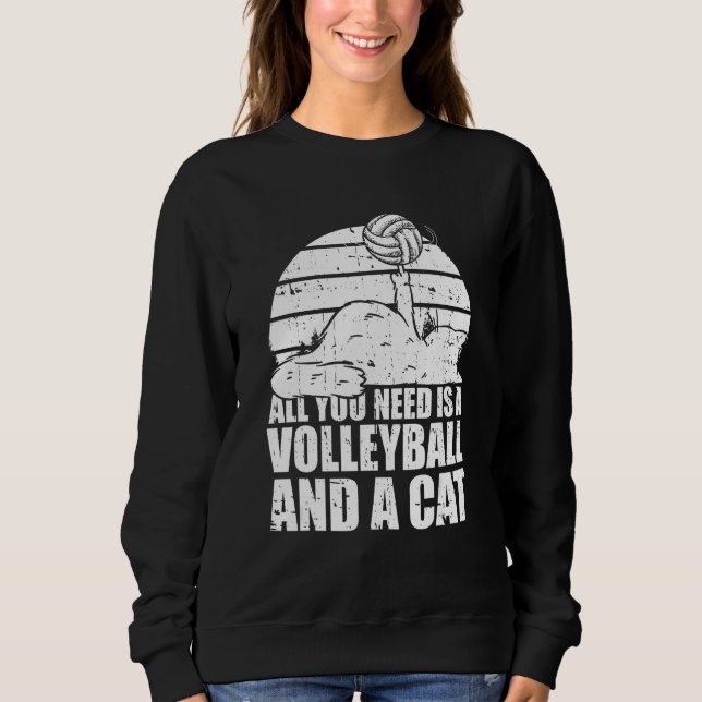 Sudadera Volleyball Cats Vball Beach  Volleyball Cat (Anverso)