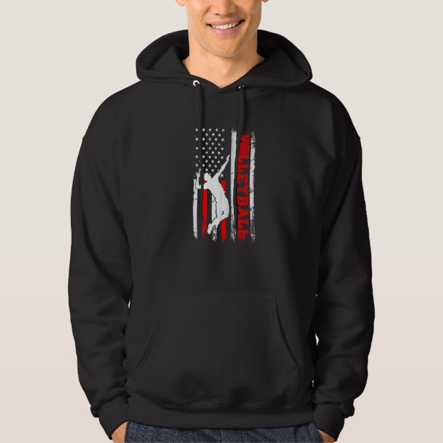 Sudadera Volleyball For Men Women USA Patriotic Athlete (Anverso)