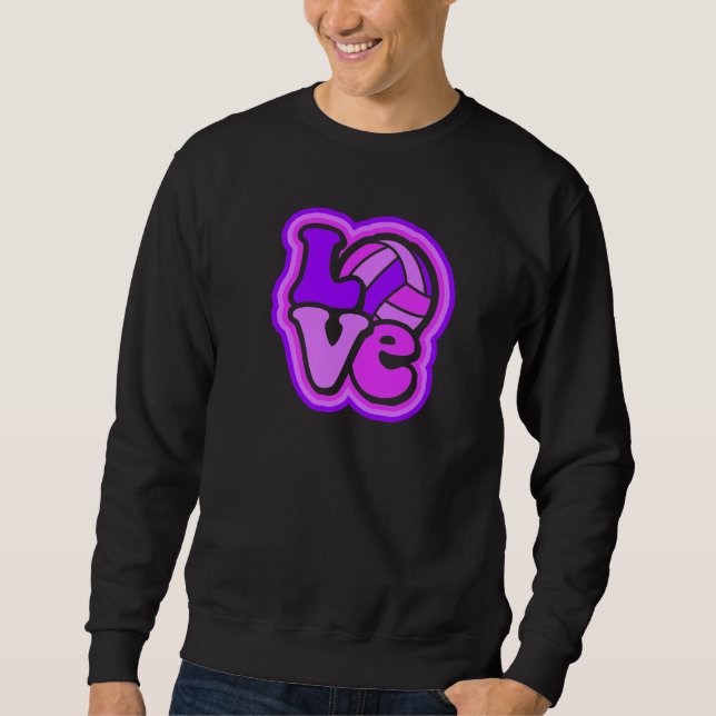 Sudadera Volleyball Love Purple & Pink for Teens & Women Pr (Anverso)