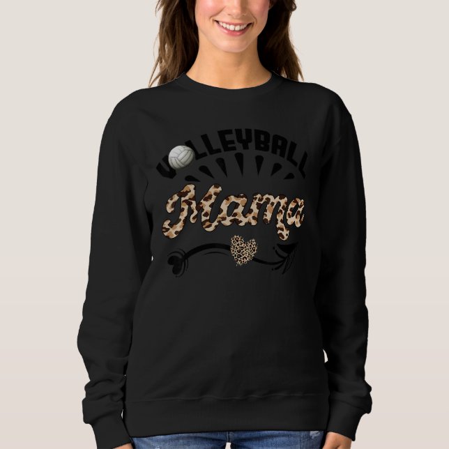 Sudadera Volleyball Mama Leopard  Ball Mom Mother's Day (Anverso)