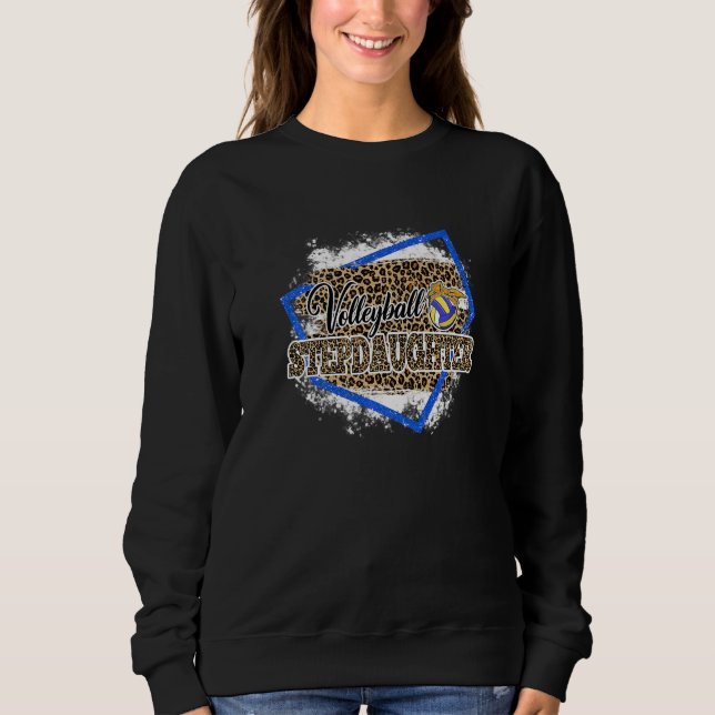 Sudadera Volleyball Stepdaughter Leopard Bleached Family Ma (Anverso)