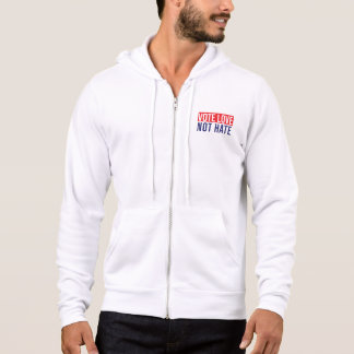 Sudadera Votar por amor no odiar a los tontos