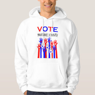 Sudadera ¡Votar! ¡Tu voz cuenta! Estrellas patrióticas