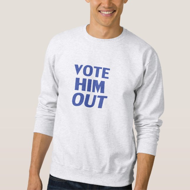 Sudadera Votarlo fuera de la tipografía azul moderna (Anverso)