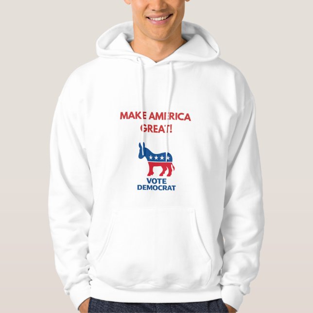 Sudadera Vote Democrat Pro-Democracy Hoodie (Anverso)