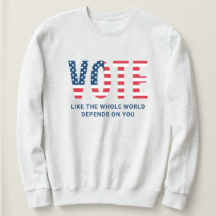 Sudadera Voto Patriótico Camiseta Ceniza Bandera Americana