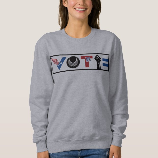 Sudadera VOTO por la libertad, RBG, USPS, Paz, BLM, Igualda (Anverso)