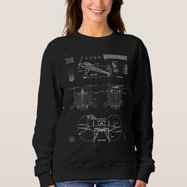Sudadera Vought V-173 Flying Pancake Aircraft Aeronautical  (Anverso)