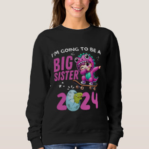 Sudadera Voy a ser una gran hermana dinosaurio Dabbing 2024