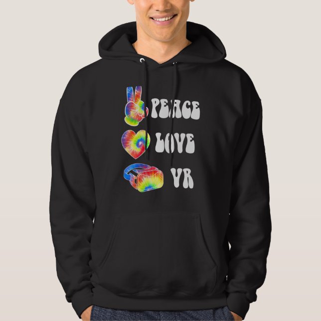 Sudadera Vr Virtual Reality Gaming Gamer Pc Peace Love Vr R (Anverso)
