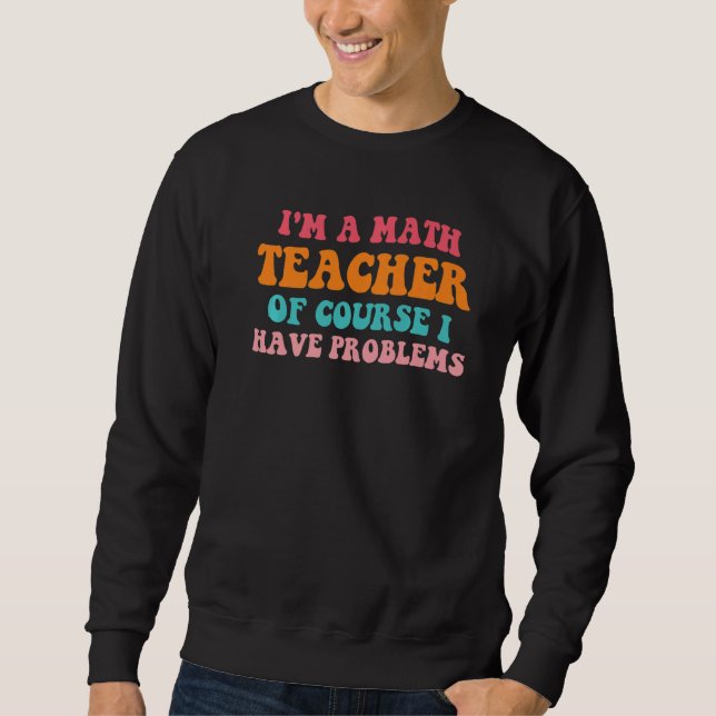 Sudadera Vuelta al cole  Matemáticas  Profesores retro de m (Anverso)