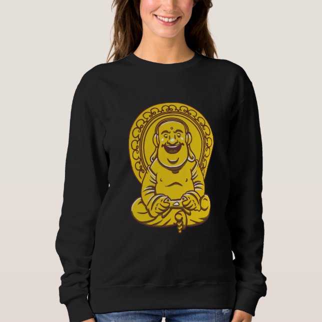 Sudadera VXL Buddha Monk Namaste Praying Pray Laugh Buddhis (Anverso)