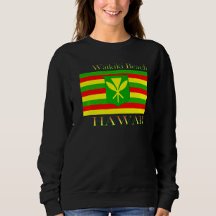 Sudadera Waikiki Beach Hawaii Islands Hawaii Bandera Hawái