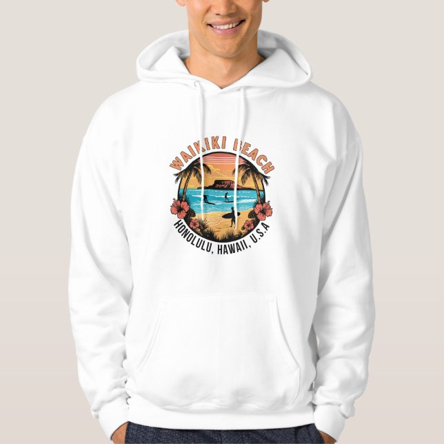 Sudadera Waikiki Beach Retro Vignette (Anverso)