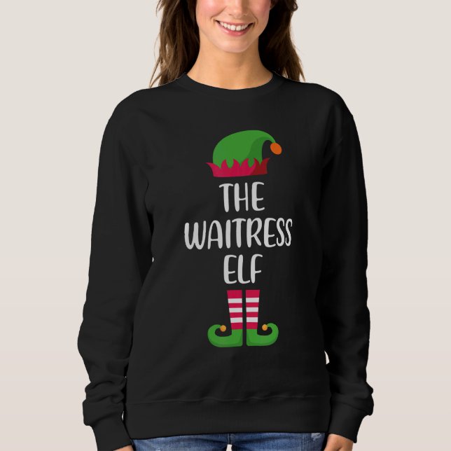Sudadera waitress Elf Family Matching Group Christmas Pajam (Anverso)