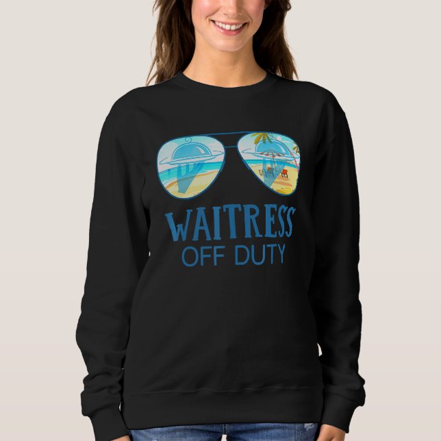 Sudadera Waitress Off Duty Sungafas Beach Hello Summer (Anverso)
