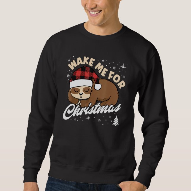 Sudadera Wake Me Up When It's Christmas Sleeping Sloth (Anverso)