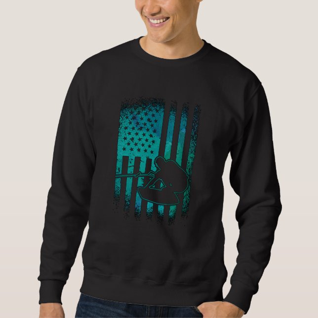 Sudadera Wakeboard Bandera Americana Wakeboarder Wakeboard (Anverso)
