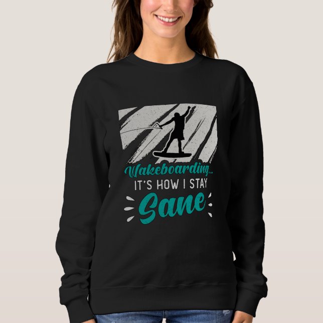 Sudadera Wakeboard es como me mantengo sano Wake Wakeboarde (Anverso)