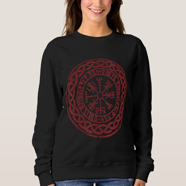Sudadera Walhalla Compass Vegvisir Viking Celts German Viki (Anverso)