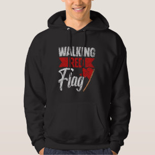 Sudadera Walking Red Flag Divertido Meme Chiste Banderas Ro