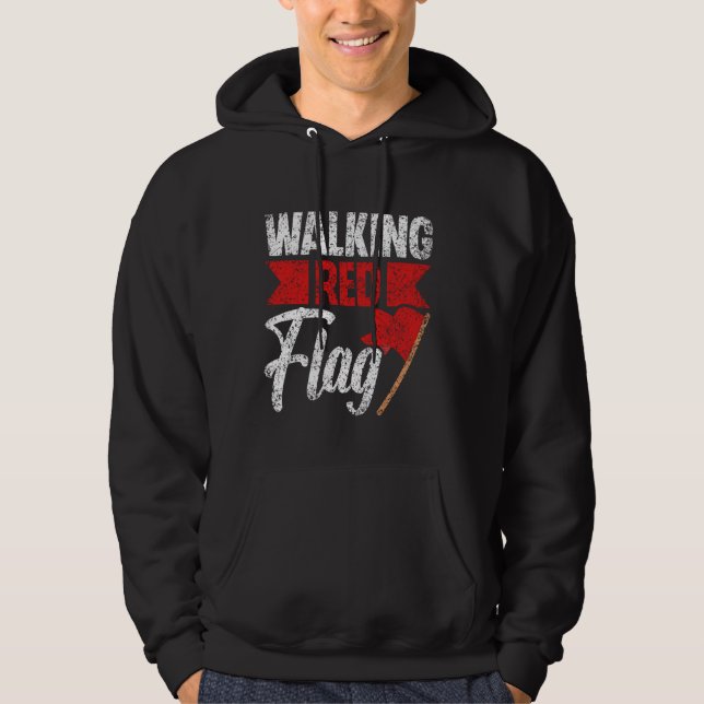 Sudadera Walking Red Flag Divertido Meme Chiste Banderas Ro (Anverso)