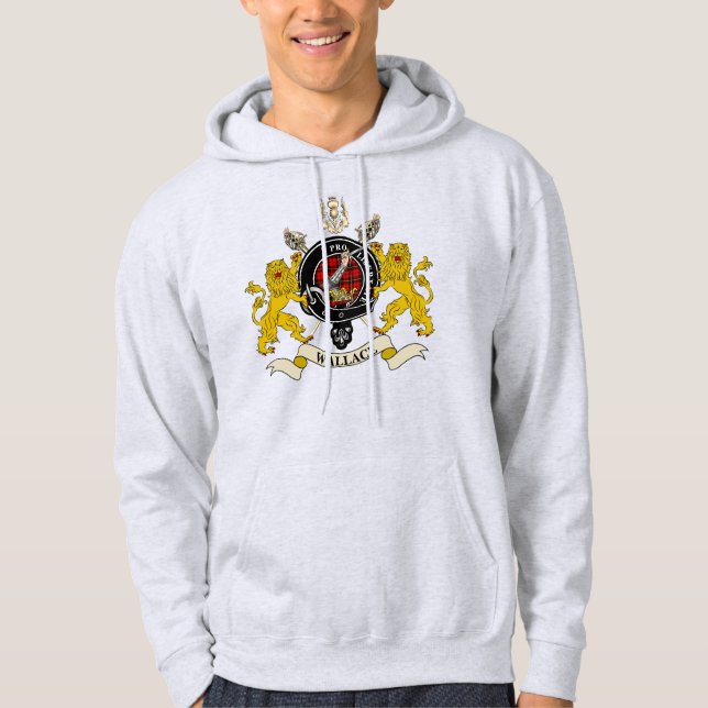 Sudadera Wallace Clan Badge Tartan & Swords Hoodie (Anverso)