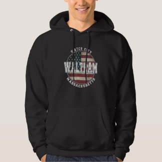 Sudadera Waltham Massachusetts, Vintage American flag
